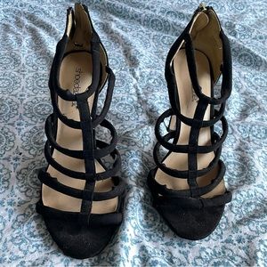 Strappy black heels